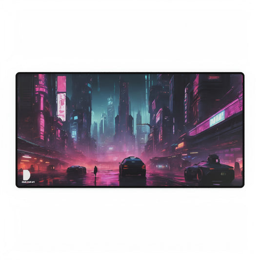 Cyberpunk Cityscape Large Desk Mat & Mousepad | 800x400mm