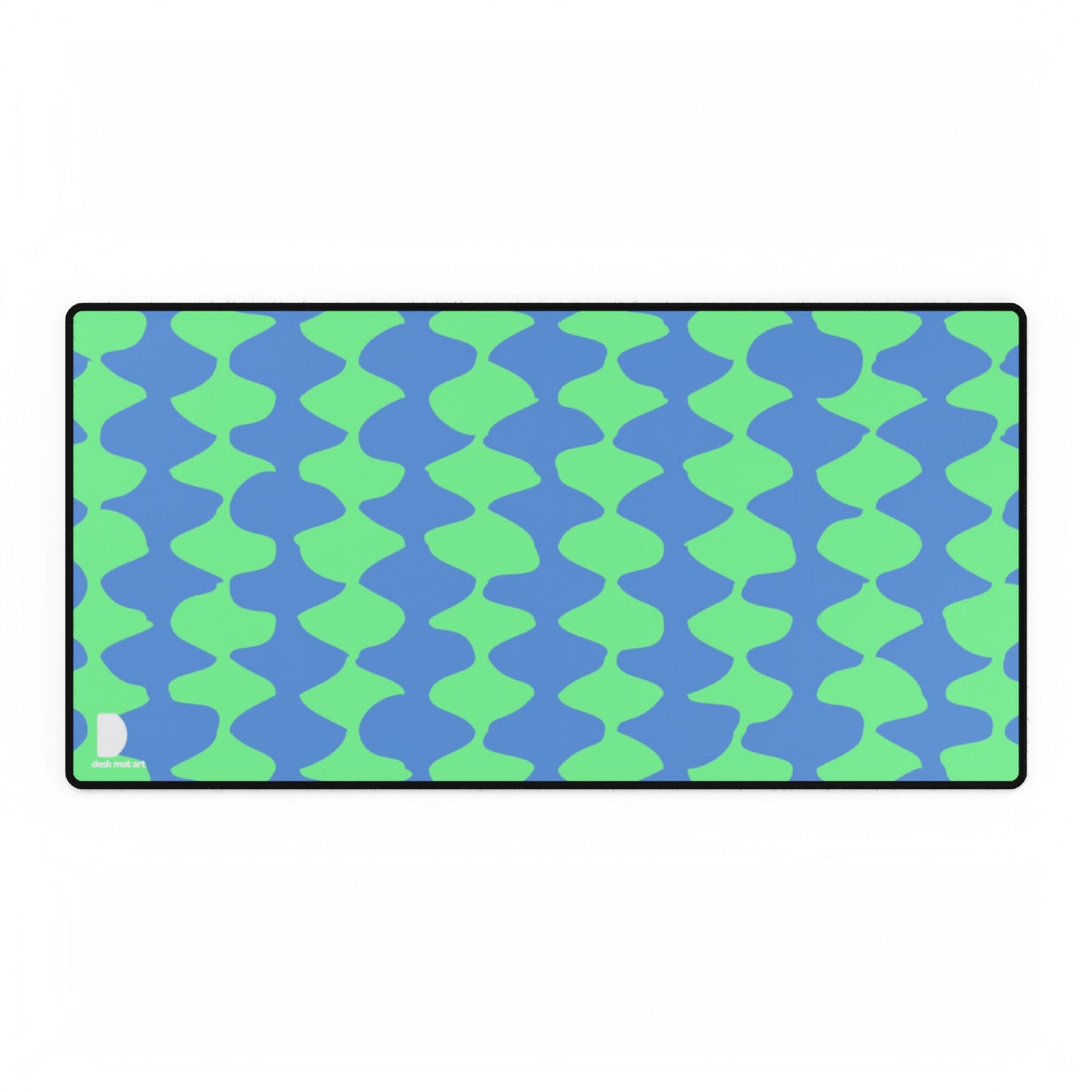 Soft Green & Blue Abstract Pattern Large Desk Mat & Mousepad | 800x400mm