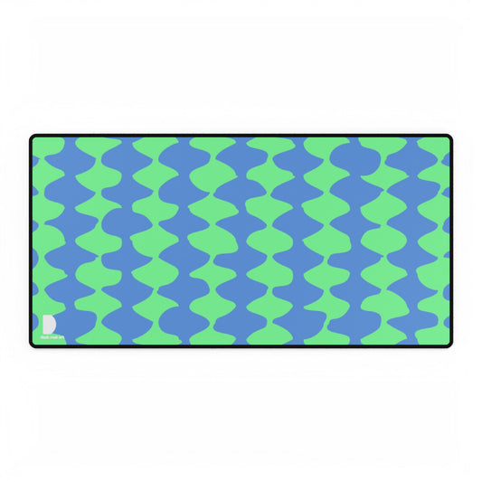 Soft Green & Blue Abstract Pattern Large Desk Mat & Mousepad | 800x400mm