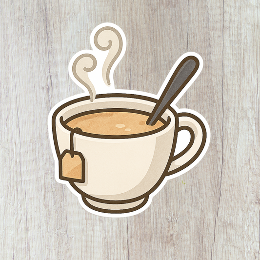 Tea Time Chibi Sticker – Matte – 70mm
