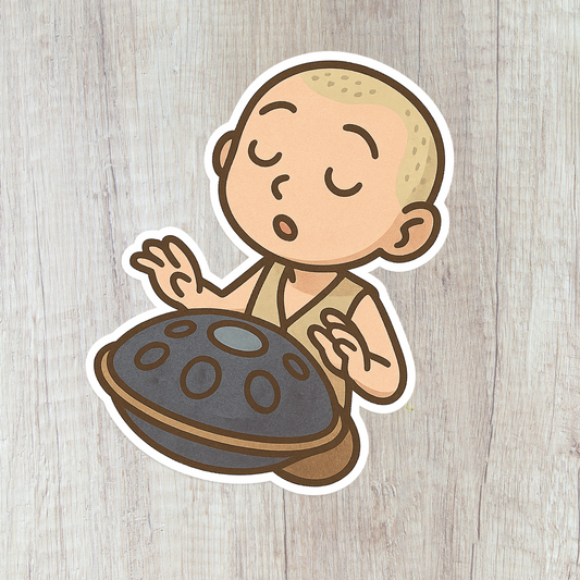 Zen Handpan Chibi Sticker – Matte – 70mm