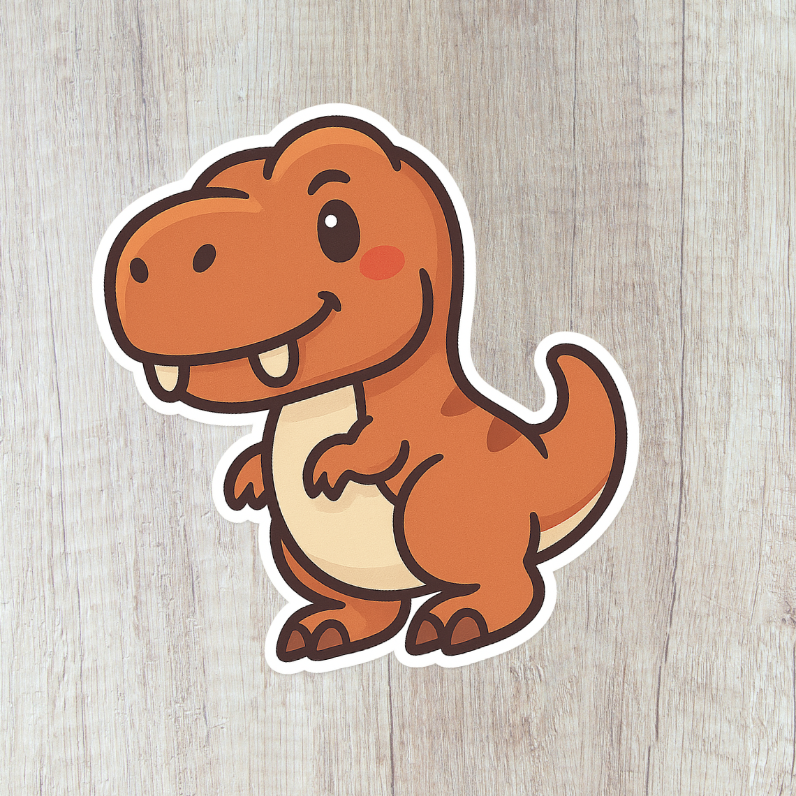 T-Rex Chibi Sticker – Matte – 70mm
